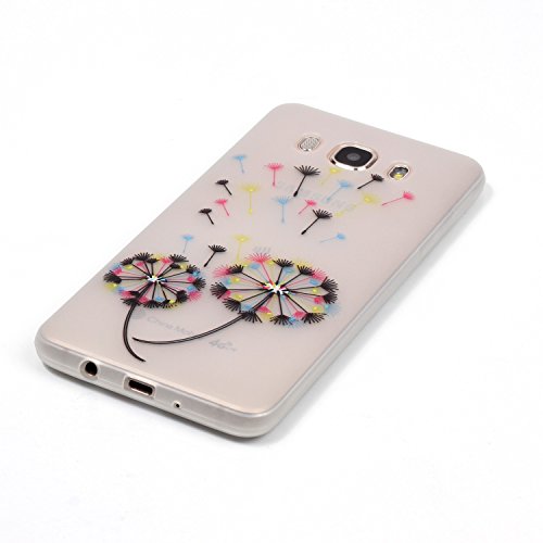 XiaoXiMi Carcasa Samsung Galaxy J7 2016 SM-J710F Funda Luminosa de Silicona Caucho Gel para Samsung Galaxy J7 2016 SM-J710F Soft TPU Silicone Case Cover Carcasa Protectora Funda Blanda Suave Flexible Caja Delgado Ligero Casco Anti Rasgu  os Anti Choque - Colorido Diente de Le  n