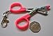 Mini Nurses Utility Scissors with 'Bubble' Pattern Printed Blades - Belt Clip - PINK HANDLE