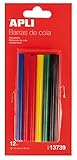 Recambio de 12 barras de cola de adhesivo termofusible de diámetro 7,5 mm x 10 cm en colores varios