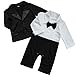 iiniim 2pcs Baby Boys Wedding Gentleman Jumpsuit Bow Tie Romper + Suit Coat Costumes Outfits Sets 12-18 Months