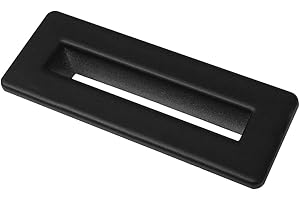 CORSO BATHROOMS Noir Rectangle Overflow Cover | Matt Black Square Sink Trim for Bathroom Toilet Wash Basin