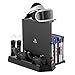 Produktbild Younik Vertikaler Standfuß für PS4/PS4 Slim/PS4 Pro, 2 Controller Ladestation, 2 Move-Motion-Controller Ladestation, PS VR Headset Halterung, Spieleaufbewahrung für 14 Spiele und USB-Hub mit 3 Ports