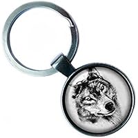 Wolf Head Silver Keychain Silber Schlüsselanhänger