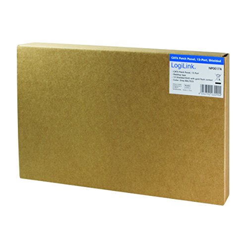 LogiLink Professional Cat.6 (250 MHz) Patchpanel – Verteilerfeld, Tisch/Wand/Desktop, STP (geschirmt) 12-Port (RJ45) - 7
