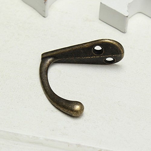 ungfu Mall 4 Vintage-Zink Legierung Mini Bademantel Hat Coat Kleidung Handtuch Single Aufhänger Haken Bad Wand Tür - 7