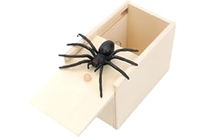 VQEOEOT Boite Araignee, 1pc, Boite Surprise Araignée, Boites Jeu Araignees, Boite Araignée Farce, Boite Araignee A Farce en Bois, Spider Prank Box, pour Halloween Avril Poisson Jour Enfants Adultes