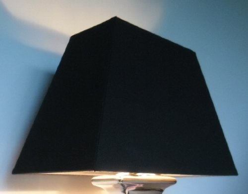 hochwertiger Leinen Lampenschirm rechteckig 40 cm schwarz