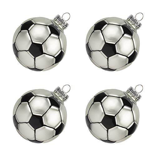BusyBee Adornos de fútbol para Decoraciones de árboles de Navidad Balones de fútbol de Vidrio Novedad Decoración Adornos Decorativos Colgantes