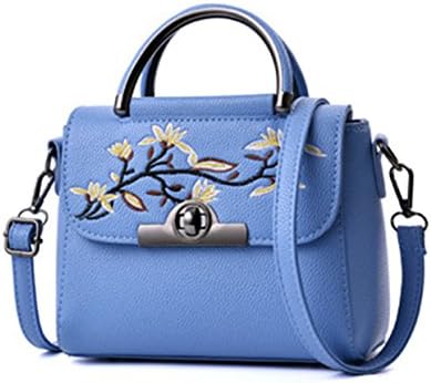Maibaoma PU Fashion Classic Straw Summer Beach Sea Shoulder Bag Handbag Tote light blue