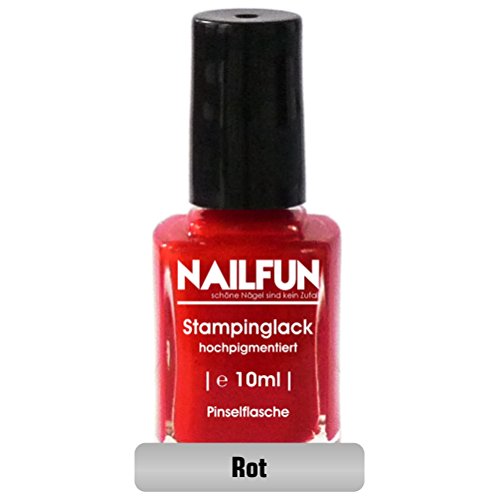 Stampinglack 07 Rot 10ml Pinselflasche - Stamping Nagellack - 1 x 10ml