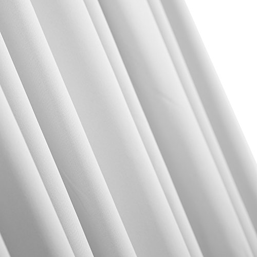 Deconovo Blickdichte Gardinen Vorhang Verdunkelung Verdunkelungsgardinen mit Kräuselband 175×140 cm Grau Weiß 2er set - 4