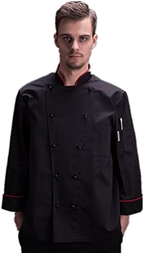 XINFU Western Kitchen Chef's Work Uniform Long Sleeve Unisex Thickened Chef Coat Autumn Winter