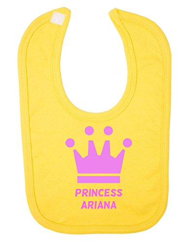 Personalised Princess Name Pink Crown Customise With Name Cute Unique Velcro Fastening Baby Bib