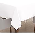 Encasa XO Homes Silky Polyester Rectangular Table Cloth Tablecloth Length 56"X71" For 4 To 6 Seater Dining Table, Festivals, Indoor & Outdoor Parties , Silk Polyester, Washable- White