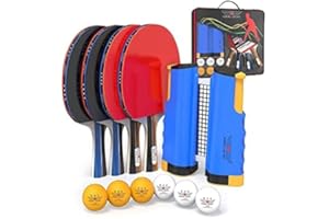 PTSUKER Stiga Table Tennis Set - Portable Ping Pong Bats for Indoor/Outdoor Tables, 3-Star Balls, High-Performance Paddles for Beginners & Advanced Players