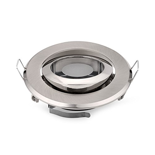 (Pack X 6) Recessed Led downlights MR16 Light Fitting GU10 MR16 Socket Zinc Alloy Circle Satin Fitting Frame