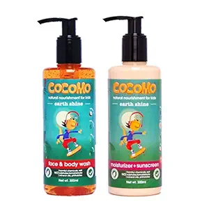 Cocomo Natural Moisturiser and Body Wash for Kids - No Parabens & Sulphates - Earth Shine 300Ml