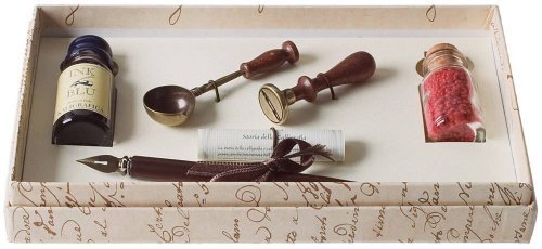 Preisvergleich Produktbild Holz- Kugelschreiber , Tinte, Siegel , Wachs & Scoop Set von Coles Calligraphy