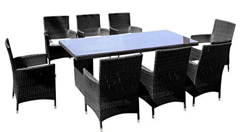 Baidani Gartenmöbel Essgruppe Elegancy XXL, schwarz
