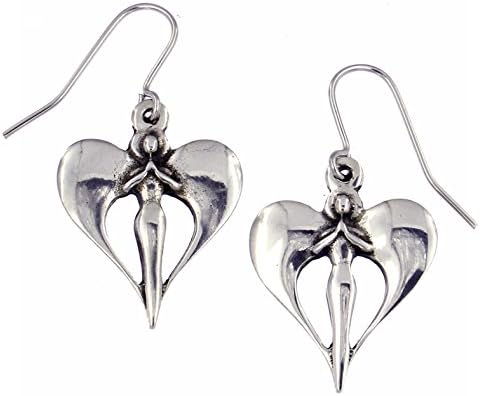 St Justin, Pewter Angel Drop Earrings