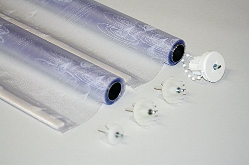 ECO-DuR,4024879010638,1 Paar Ersatzvorhänge ECK Duschrollo 134×62 cm – Shower weiß - 3