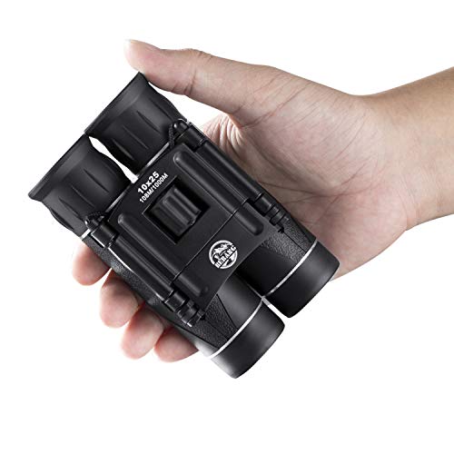 BEBANG Binocolo Compatto, 10x25 ad alta potenza, pieghevole, adatto all'osservazione degli uccelli, ottima per i giochi di sport all'aperto e concerti