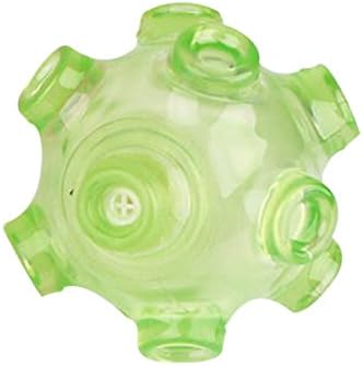 SHOWHAS Squeaky Ball Dog Toy,Fun Erratic Bounce Durable Non-toxic Material Meteorite Shaped Balls (S, Green)