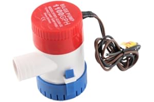 Qiilu 1100GPH 12V Pompa di Sentina Marina Pompa Sommersa Pompa di Sentina Sommergibile Pompa di Sentina per Immersione Pompa di Pozzetto Pompa Scarico Pompa dell'acqua per Barca Marina Non Automatica