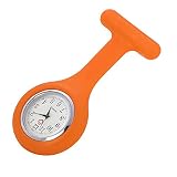 YEARNLY Schwesternuhr Ansteckuhr fob, für Health Care Arbeite, Glow Pointer im Dunkeln,Silikonband mit Pin/Clip,Analog-digital,Quarzwerk