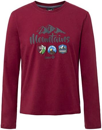 Izas Men's Devi Long Sleeve T-Shirt, Mineral Red/Smoke, Medium
