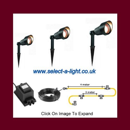 Garden Spot Lights (3 SET) EXTENDABLE - Plug &amp; Play System