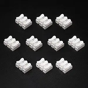 Electronic Spices Pack of 10 CH3 Quick Cable Clamp Terminal Block Connector Spring Wire Connector for LED Light bar Connection Spring Cable clamp