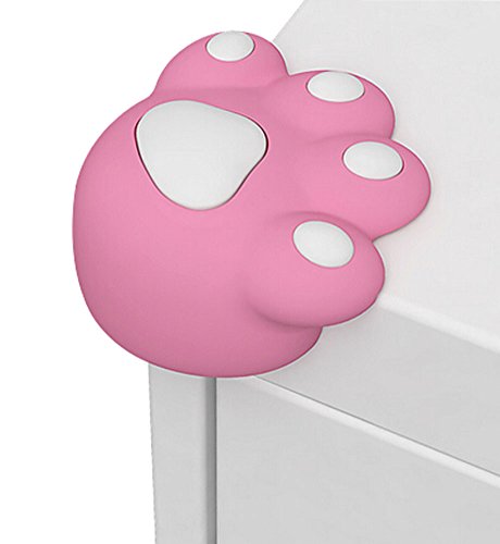 Set of 4 Bear Paw Baby Safe Table Corner Guard Cushion Corner Protectors PINK