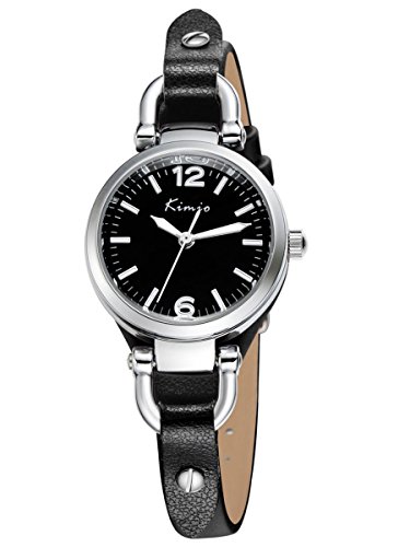 Alienwork Quarz Armbanduhr Armreif Kette wickeln Quarzuhr Uhr vintage elegant schwarz Leder YH.KW545S-01