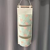 Inwagui Hängeorganizer Hängende Kombination mit 3 Tasche Wand Tür Wandschrank Speicher Beutel Baumwolltuch Hängeaufbewahrung – Flamingo B - 5