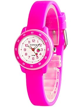 Kleine Mädchen XONIX Armbanduhr Erdbeeren analog WR100m, K99F03L/2