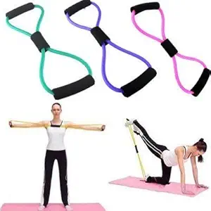 Inditradition High Resistance Pilate Flexbands | Toning Belt Tube Exerciser | Latex Material with Cushion Grip (Pack of 1, Multi-Colour) ,Rubber