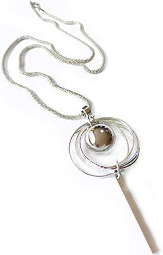 Hacoly Multi-layer Circle Pendant Long Sweater Silver Necklace Birthday Valentine Wedding Party Jewelry For Woman Girl
