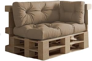 CHILLY PILLEY haus & garten Poduszki na palety, wodoodporne nakładki na palety, poduszki ogrodowe, wodoodporne, wiele rozmiarów i kolorów (zestaw 3 szt. w kolorze cappuccino)