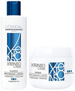 LOreal Professionnel Xtenso Care Shampoo + Masque Combo Pack | For straightened hair | Smoothens, nourishes and strengthens hair | With Pro-Keratin and Incell