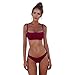 Produktbild Damen Push-Up Bikini, TWBB Bandeau Bandage Bikini Set Push-Up Badebekleidung Beachwear Badeanzug Dreipunkt-Bikini Bademode Badeanzug Damen Sportliches Bandeau Bustier Bikini