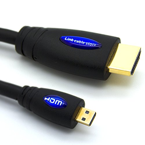 LCS - 0.5M - Micro HDMI Kabel 1.4 / 2.0 - FULL HD 1080p / Ultra HD 2160p - Hochgeschwindigkeits mit ETHERNET und 3D - Dreifach-Abschirmung - Vergoldete kontakte - Unterstützt neuen Technologien ARC - CEC - Deep Color und x.v.Color - Kompatibel mit dem neuen Tablet-PC
