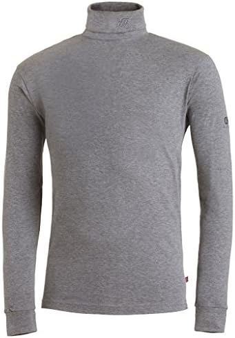 Medico Men's Ski Shirt, 100% Cotton with Long Sleeves and High Neck grey Light Grey Mix Size:40