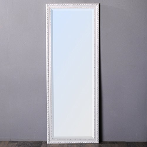 WANDSPIEGEL BAROCK Weiß-Silber ANTIK DESIGN SPIEGEL Stripe 140x50cm HOLZRAHMEN - 8