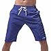 Produktbild Shorts Herren Sommer LHWY Männer Strand Hosen Kurz Badehose Quick Dry Laufen Schwimmen Watershort Leisure Home Hosenträger Lose Kniehosen (L, Blau)