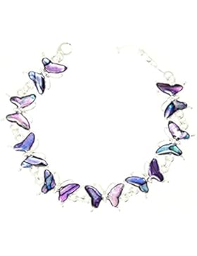 Beautiful Purple Abalone Muschel Butterfly Silver Farbe Bracelet In Gift Box - D