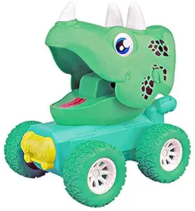 Tum Tum Dinosaur Toys for 2-5 Year Old Boys, Flashing Lights and Dino Roar Music Toys for 3 Year Old Boy, Dinosaurs Pull Back Cars, Monster Trucks Birthday Gifts for Kids Age 2,4,5 - Colorful (1 PCS)