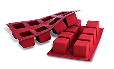 Silikomart 26.104.00.0060 SF104 Moule Forme Cube 8 Cavités Silicone Terre Cuite