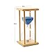 XDOBO Hand-blown Hourglass in Wooden Stand, Sand Timer, Measures One Hour - 20 X 10CM (Blue)