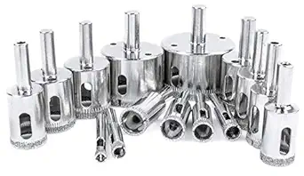 DIY Crafts Diamond Drill Bit Set, Glass, Tile, Marble and Ceramic Hollow Core Extractor Remover Tool Set for Glass, Ceramics, Porcelain, Ceramic Tile, Marble (Design No  3, 13 Pcs)